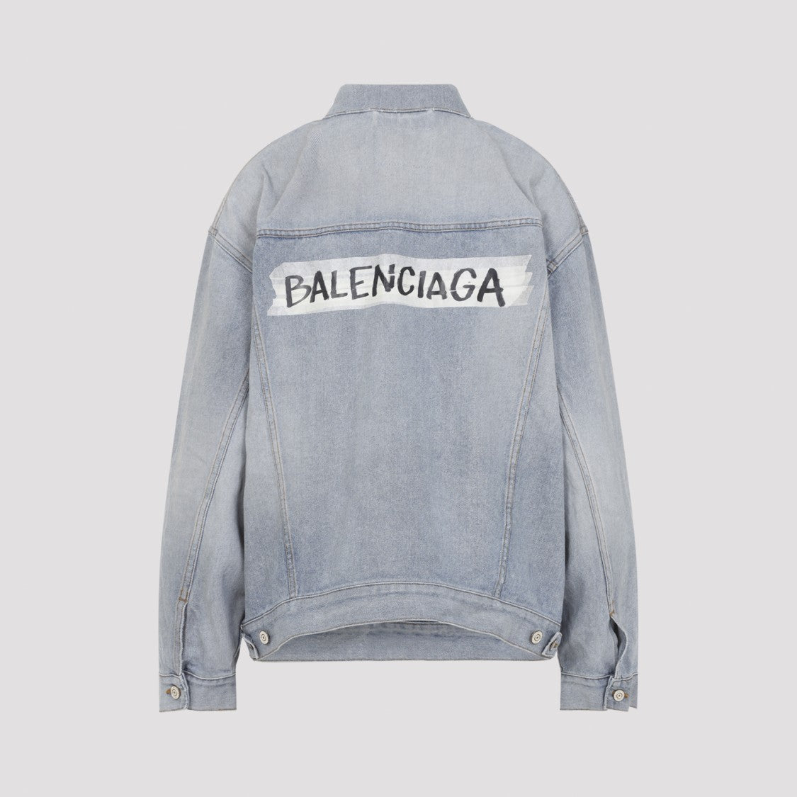 Balenciaga Dirty Light Blue Cotton Regular Jacket