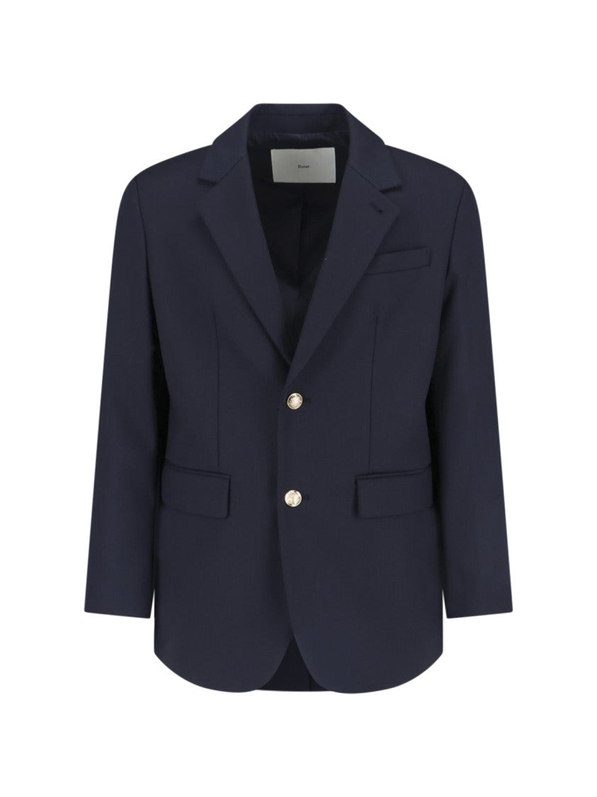 Dunst Navy Wool Blend Single-Breasted Blazer