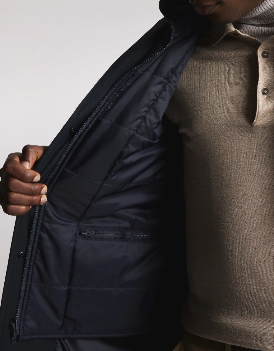 Fay Tailored Db Coat With Innovative Stretch Fabric