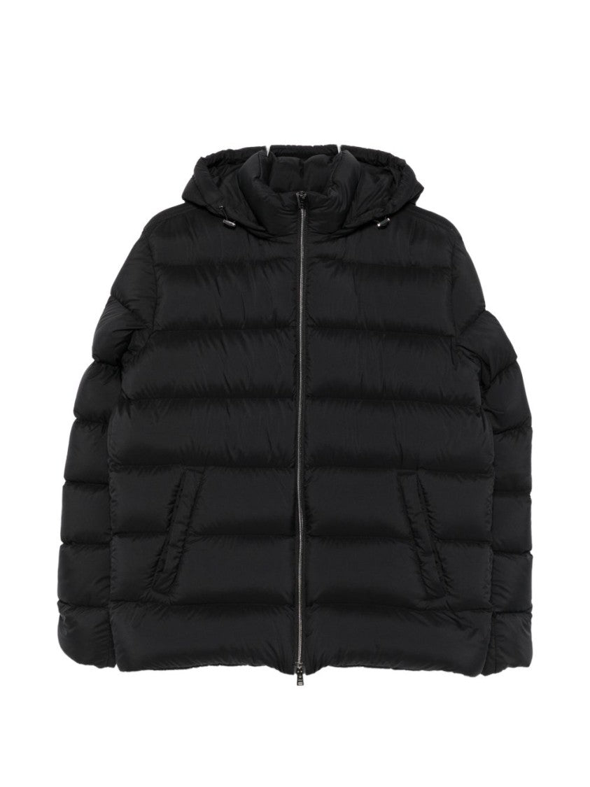 Herno Black Puffer Hooded Matte Finish Jacket