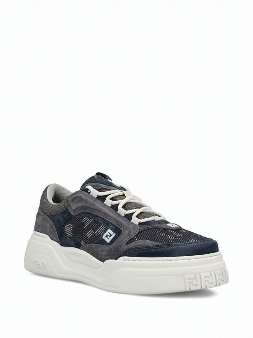 Fendi Textured Dark-Tone Fendi Sneakers