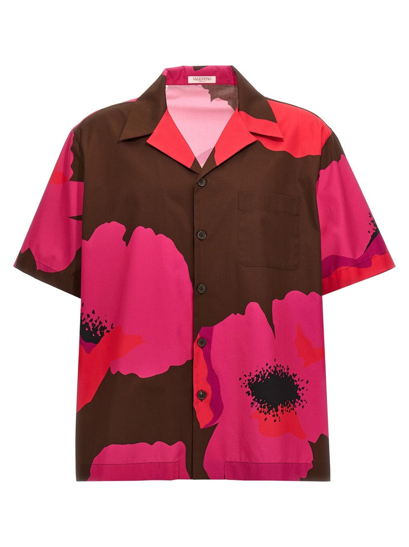 Valentino Garavani Vibrant Floral Print Cotton Shirt