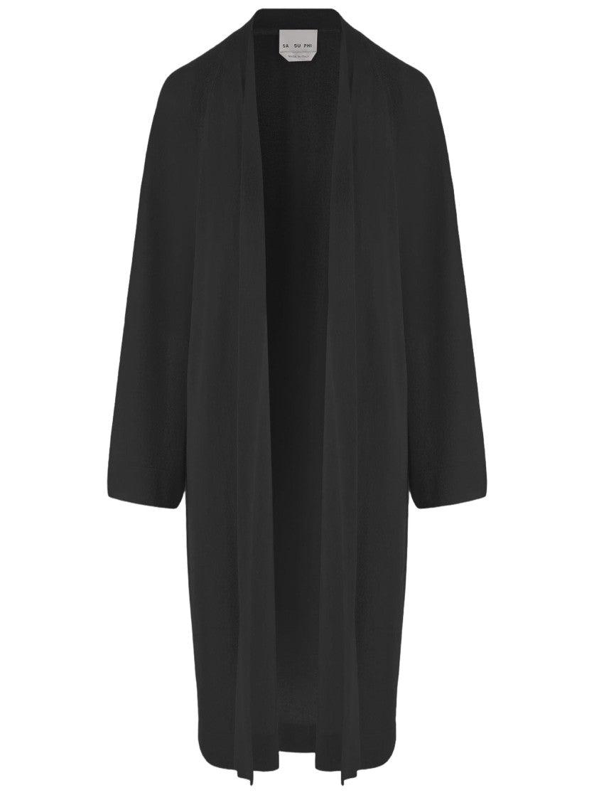 Sa Su Phi Long Open Cashmere And Silk Knit Cardigan