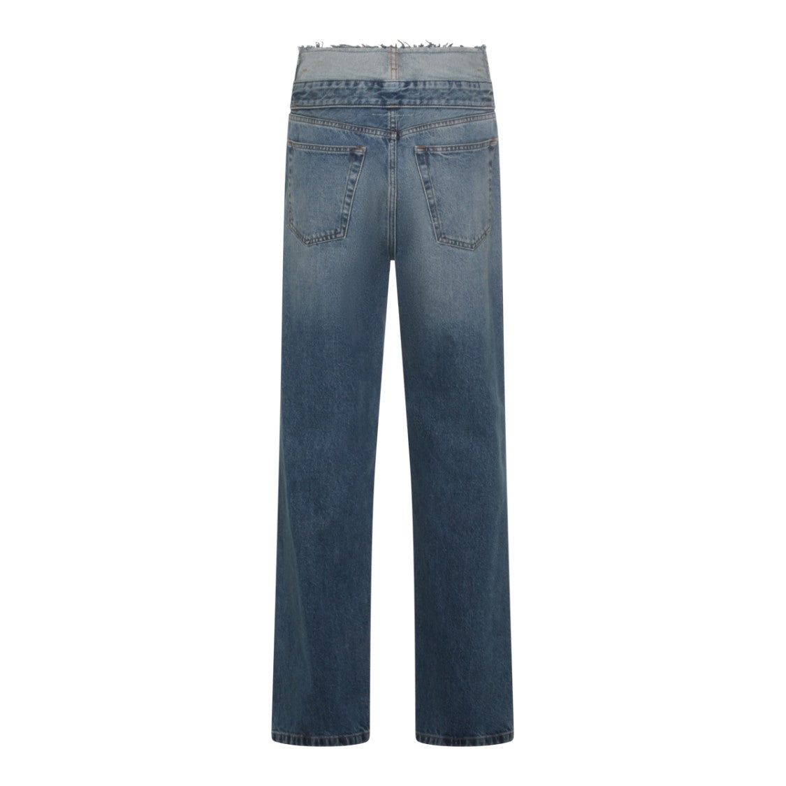 Mm6 By Maison Margiela Straight-Leg Jeans With Raw Frayed Waistband