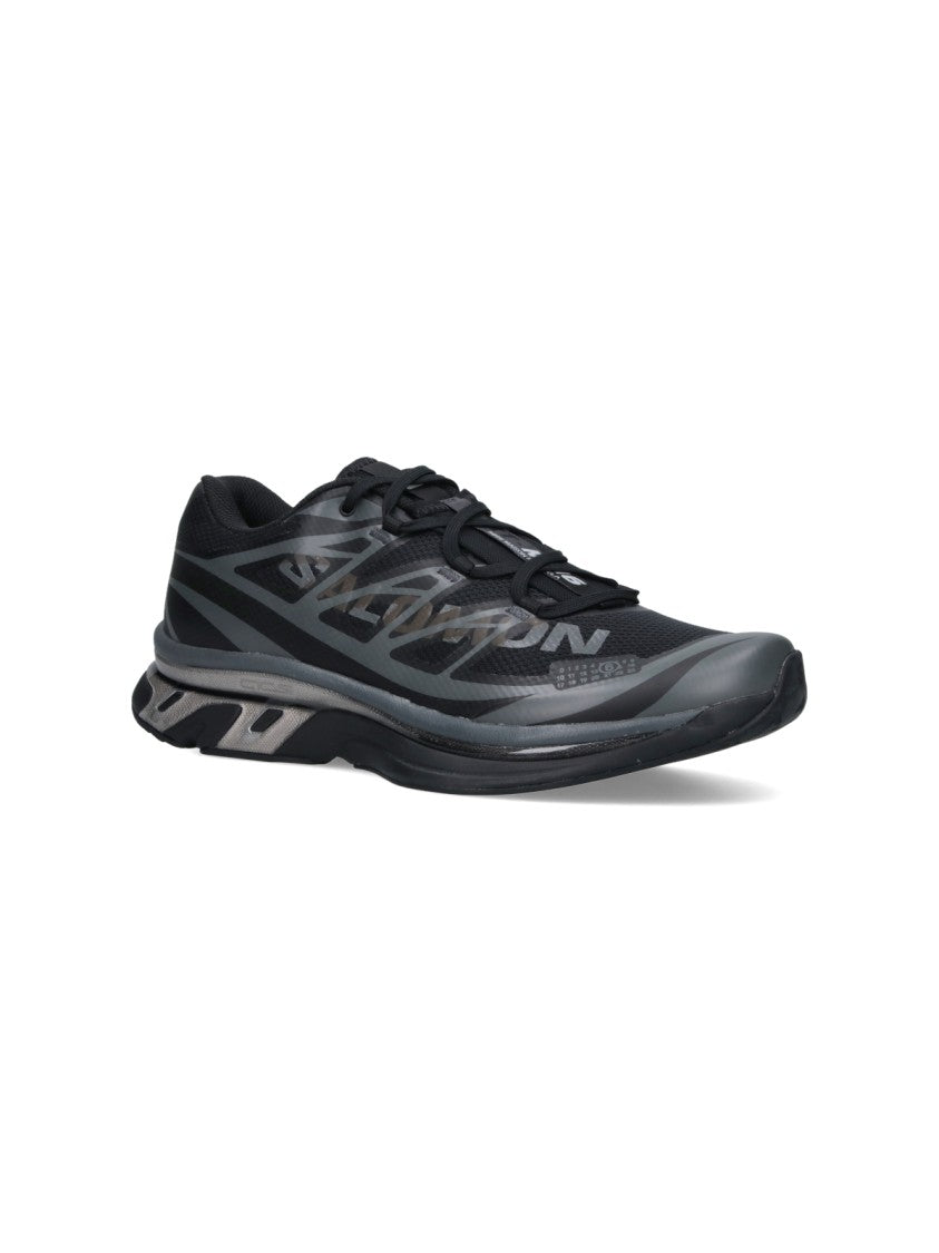 Mm6 By Maison Margiela Minimalist Black Sneakers With Geometric Accents