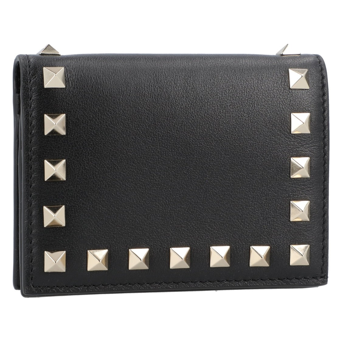 Valentino Small Rockstud Calfskin Wallet