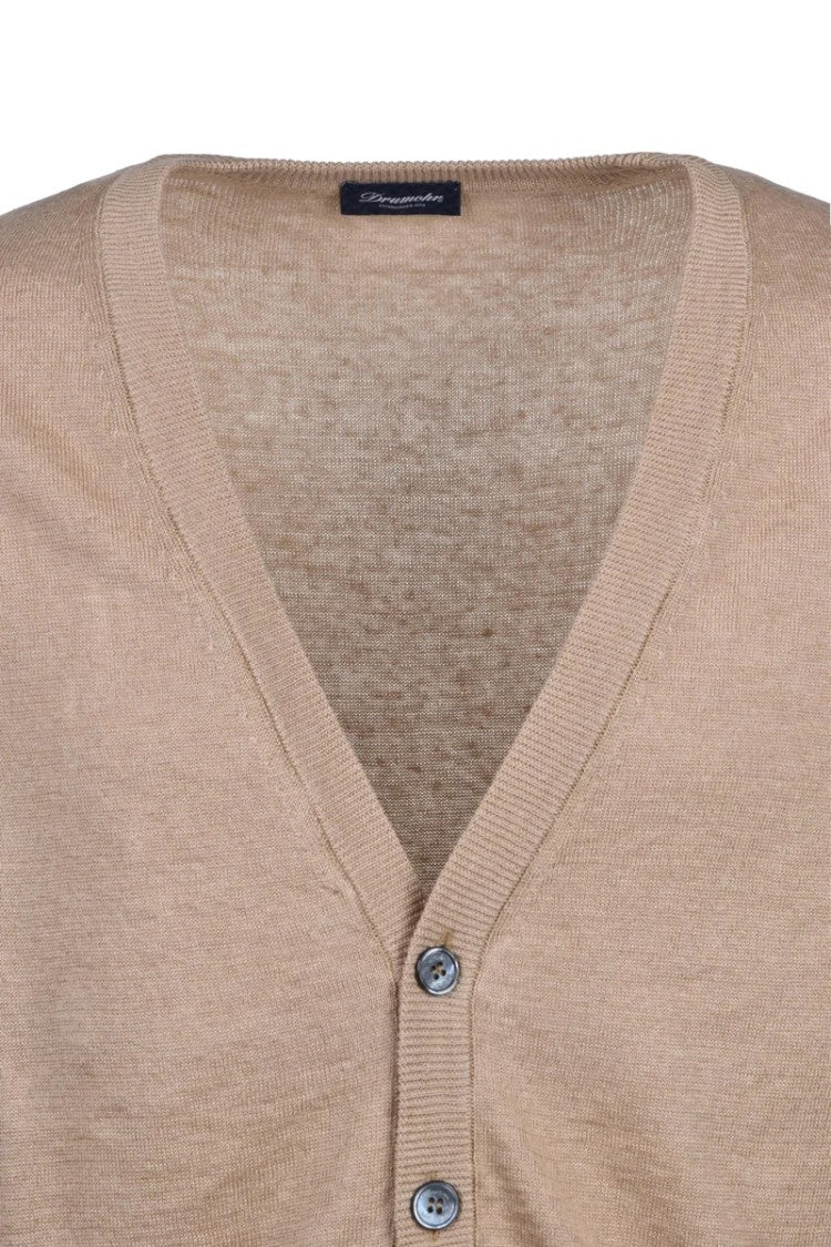 Drumohr Linen Cotton Cardigan - Beige