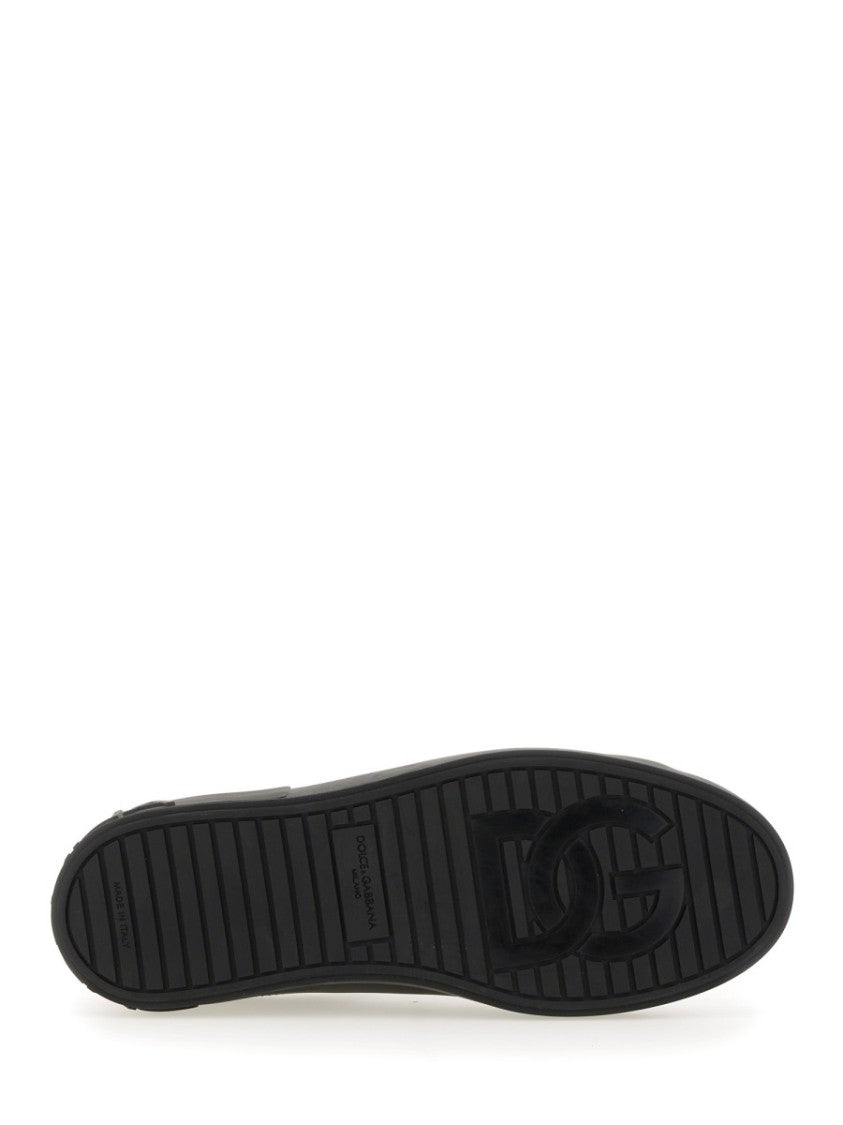 Dolce & Gabbana Portofino Low-Top Embossed Leather Sneakers