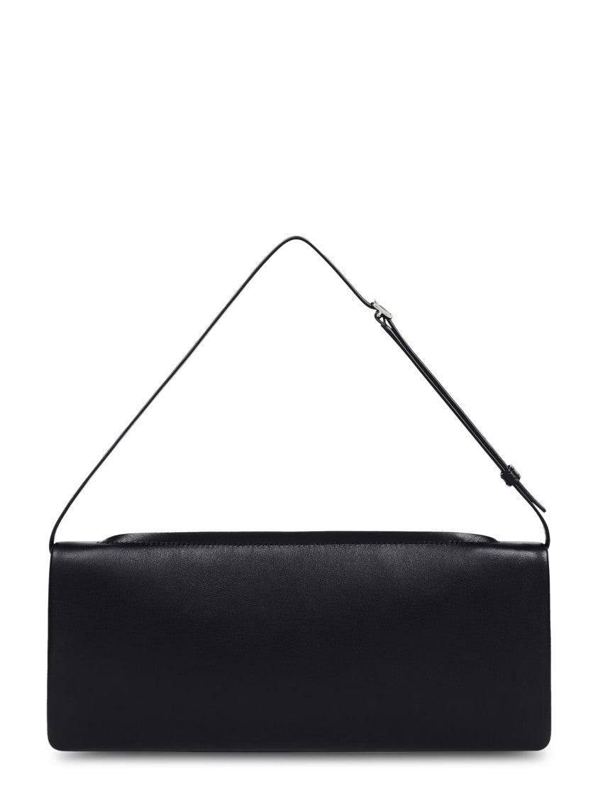 Courrèges Sleek Black Calf Leather Clutch