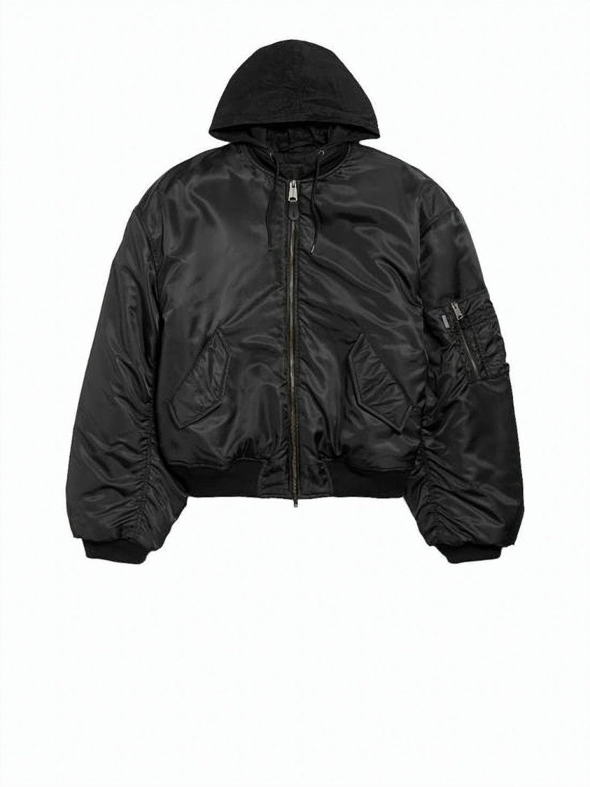 Balenciaga Cropped Padded Jacket With Shiny Finish