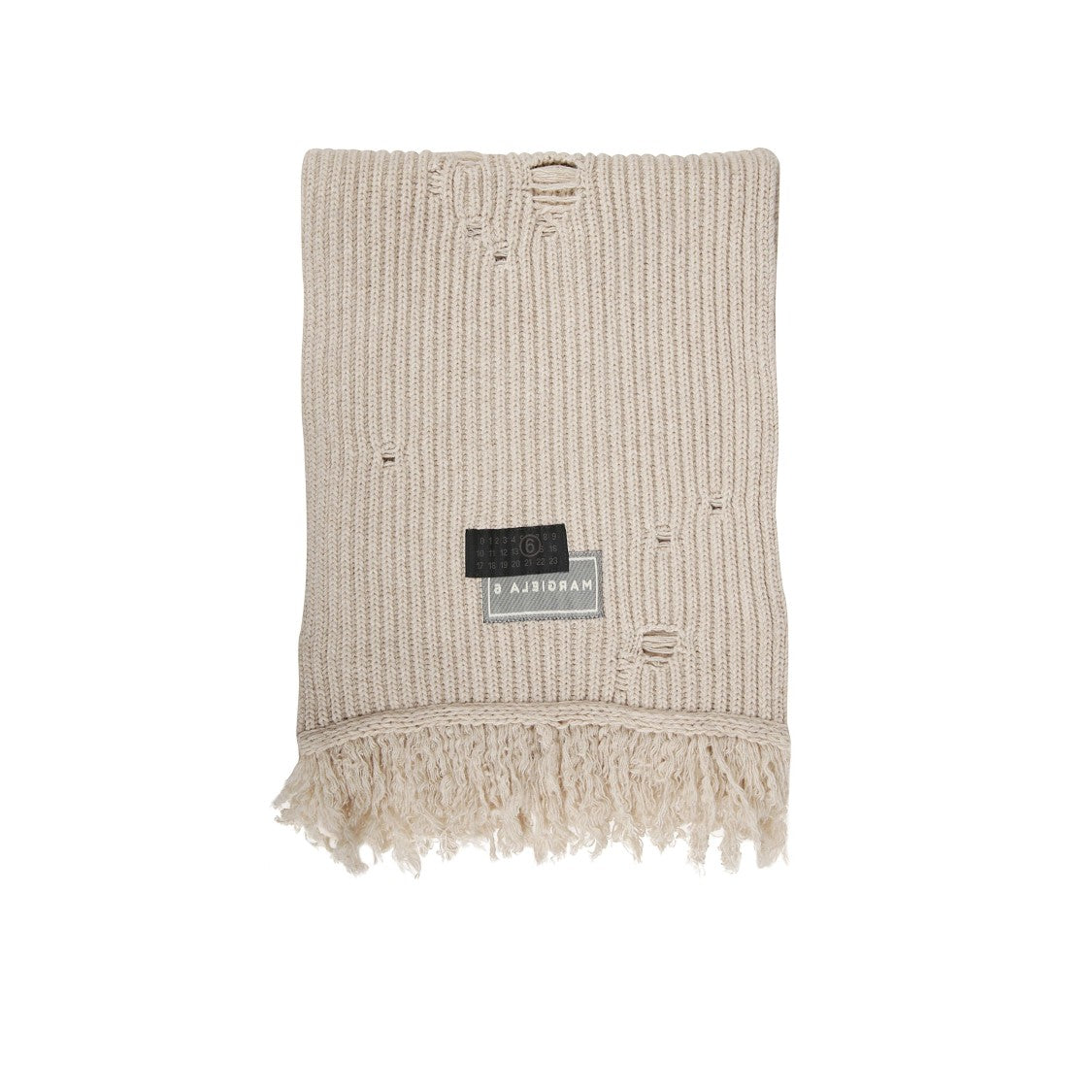 Mm6 By Maison Margiela Fringed Wool Scarf