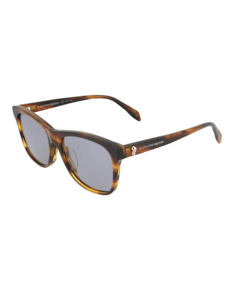 Alexander Mcqueen Acetate Square-Frame Sunglasses With Saddle Nose Bridge