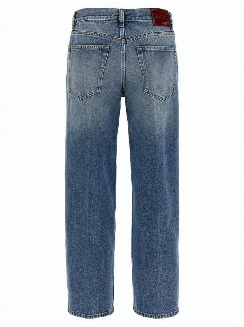Gucci Straight-Leg Denim Pants With Mid-Rise Waist