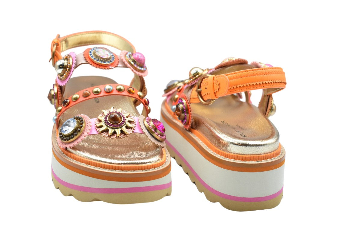 Kurt Geiger Orange Laced Comfortable Versatile Low Shoes