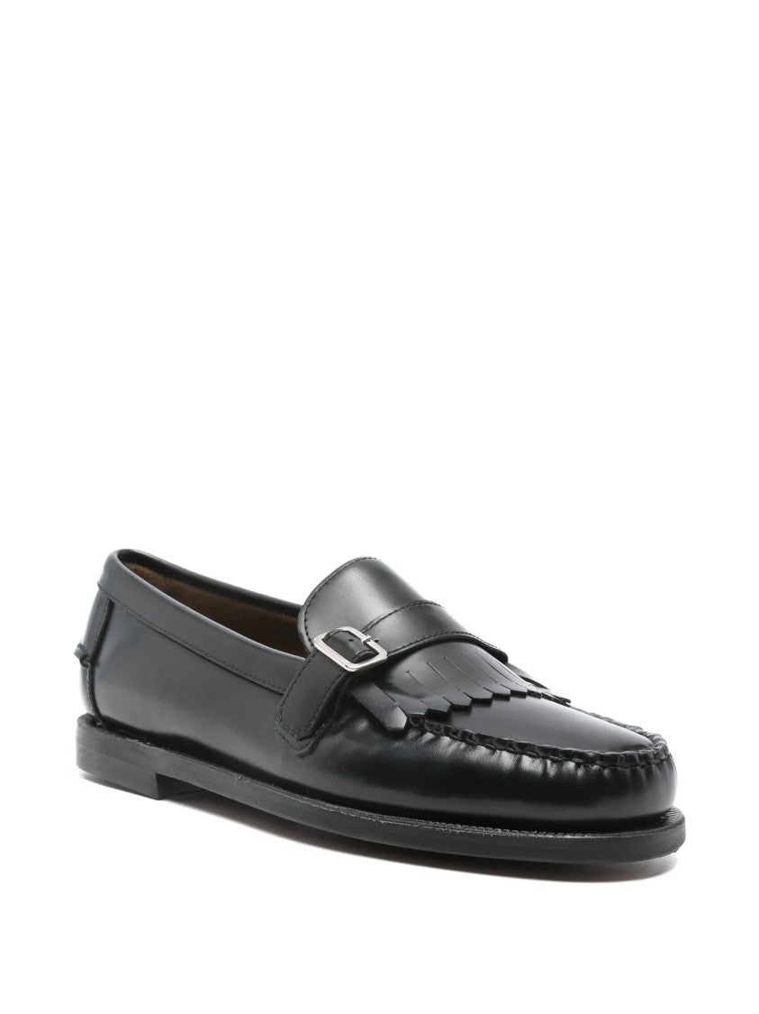 Sebago Black Ales Moccasin Toe Leather Loafer