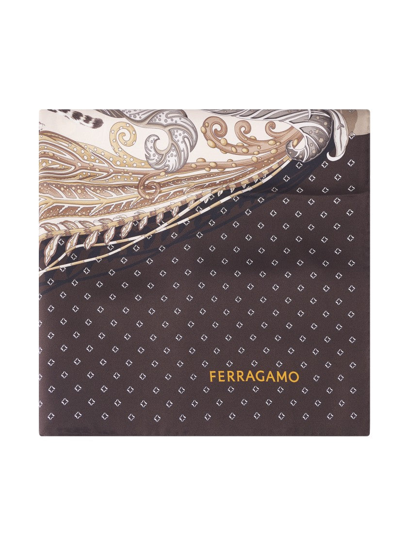 Ferragamo Silk Scarf With Polka Dot Background