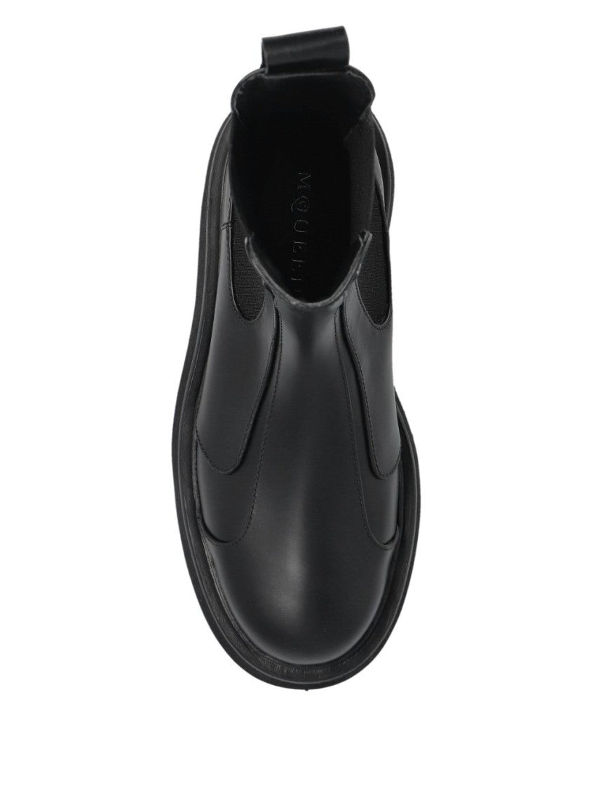 Alexander Mcqueen Black Ankle Boots With Chunky Platform Sole