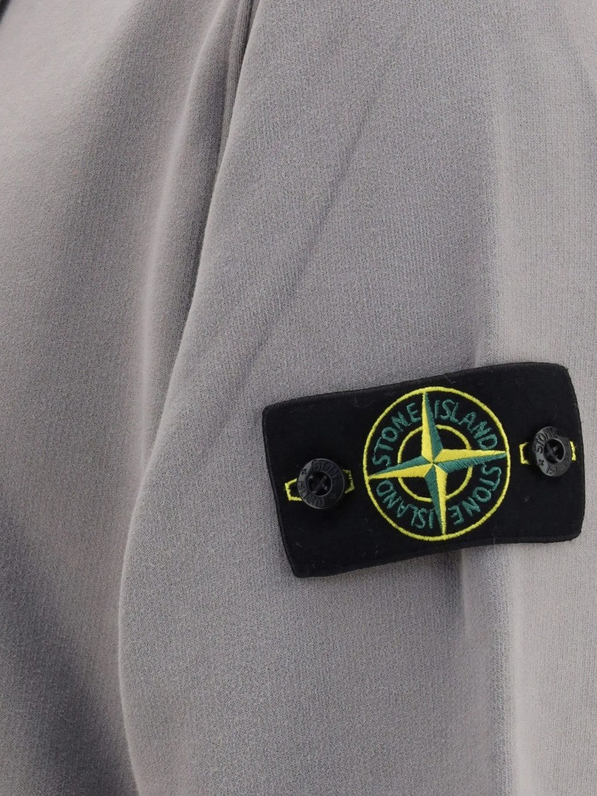 Stone Island Compass Logo Patch Zip-Up Hoodie