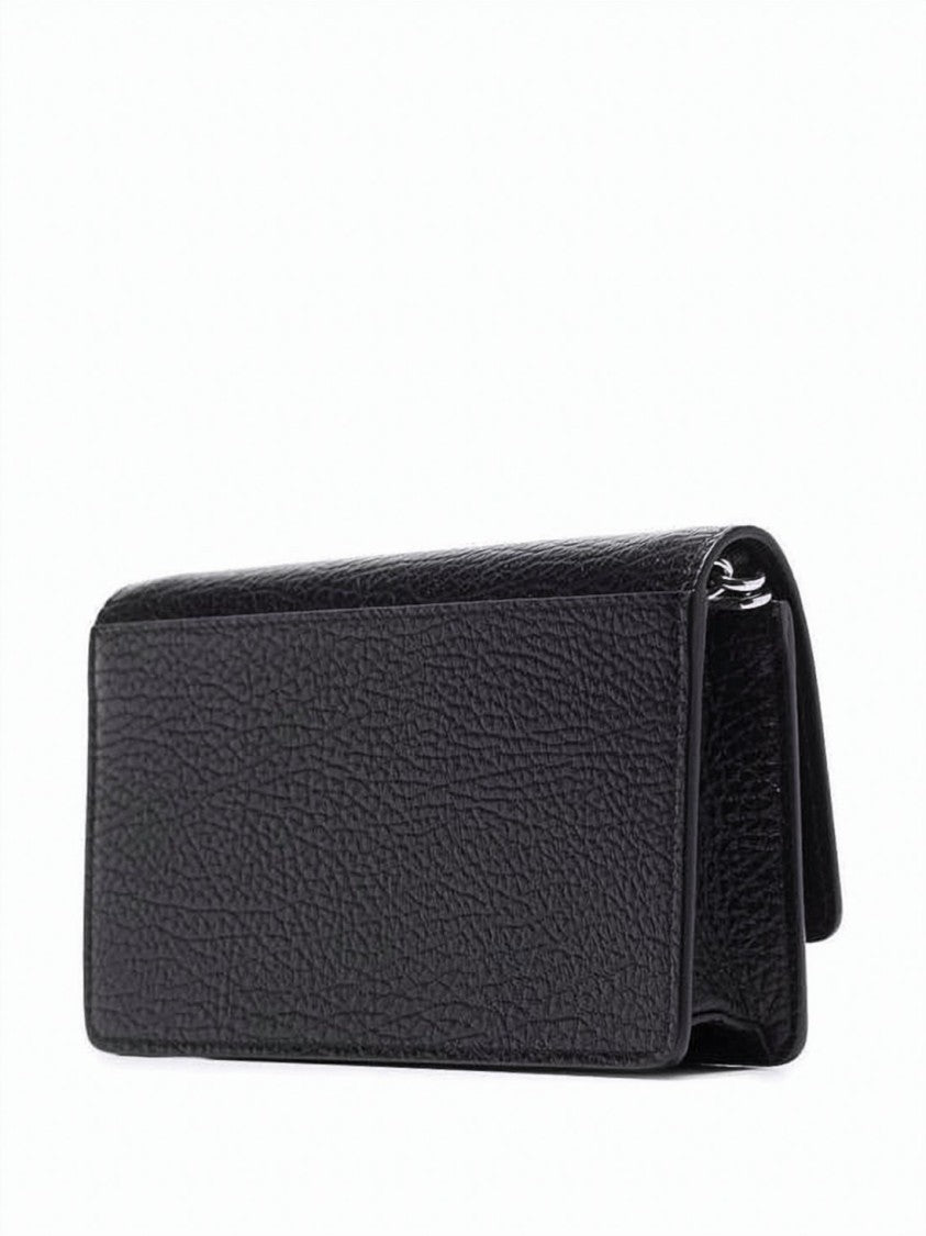 Maison Margiela Rectangular Crossbody Wallet With Silver-Tone Chain And Distinctive Stitches