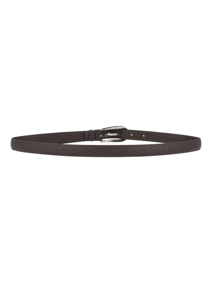 Claudio Orciani Sveva Soft Slim Textured Leather Belt