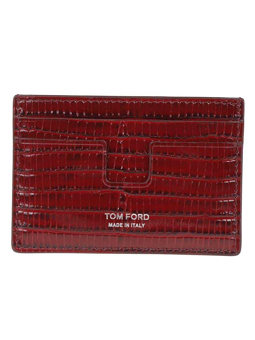 Tom Ford Printed Tejus T Line Classic Textured Calf Leather Cardholder