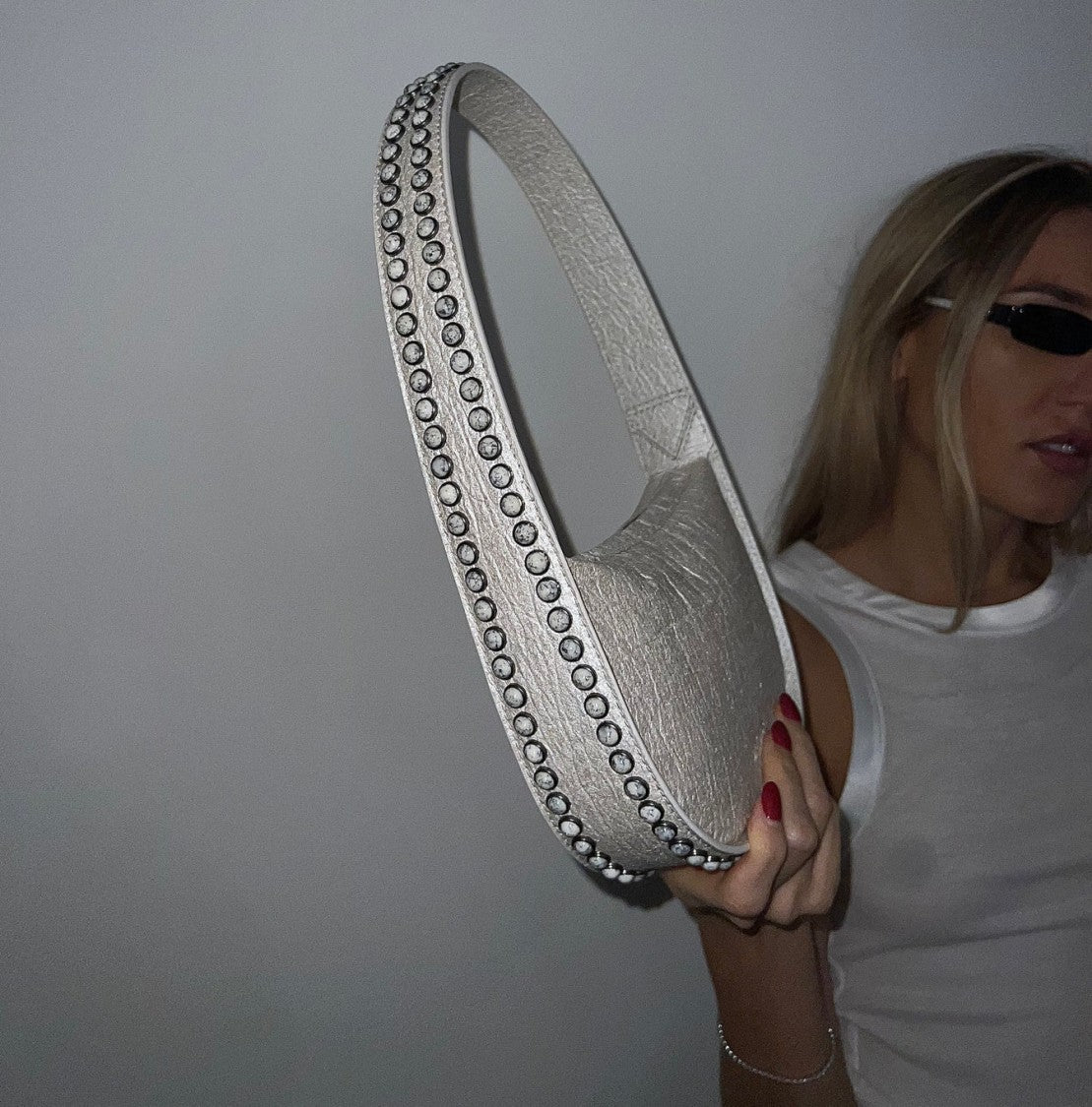 Marici Chelsea Stud Structured Shoulder Bag