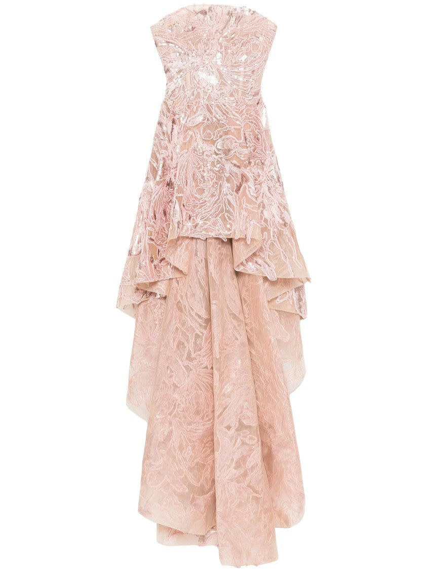 Saiid Kobeisy Embroidered High-Low Dress