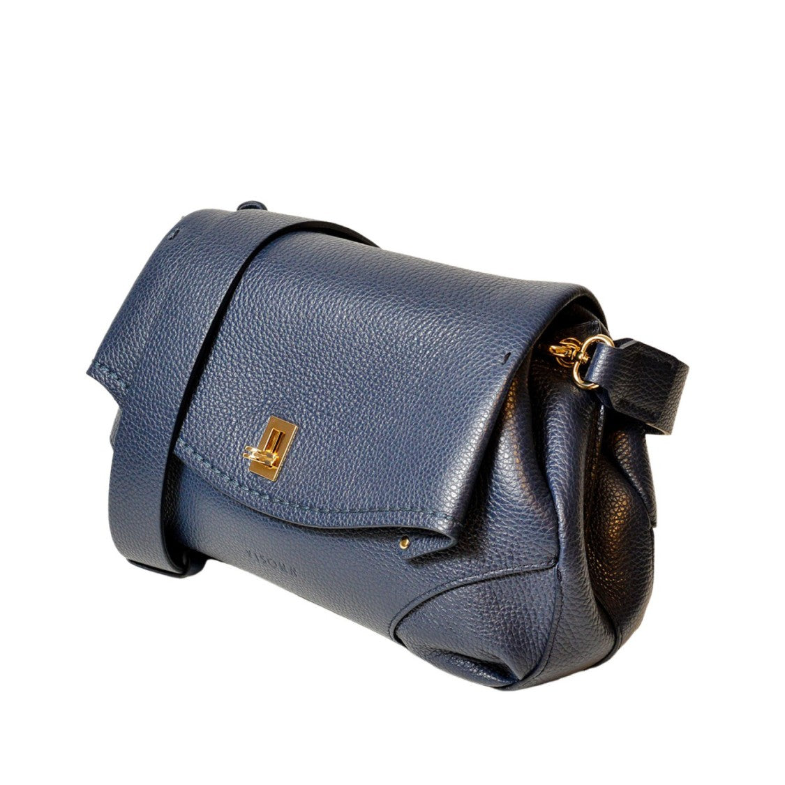 Plinio Visona' Textured Pebbled Leather Shoulder Bag