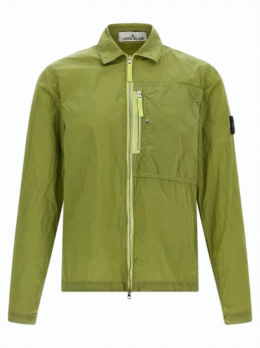 Stone Island Lightweight Long-Sleeve Shirt With Zippered Front