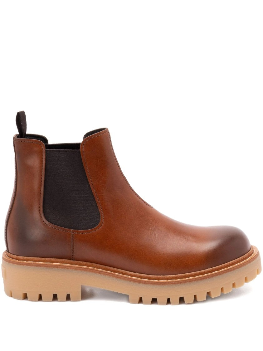 Prada Rich Brown Tronchetti Polished Leather Boots