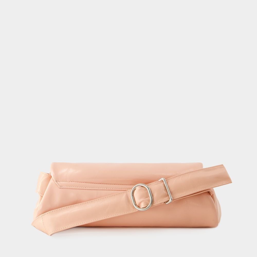 Jil Sander Cannolo Grande Padded Hobo Bag - Leather - Peach Pearl