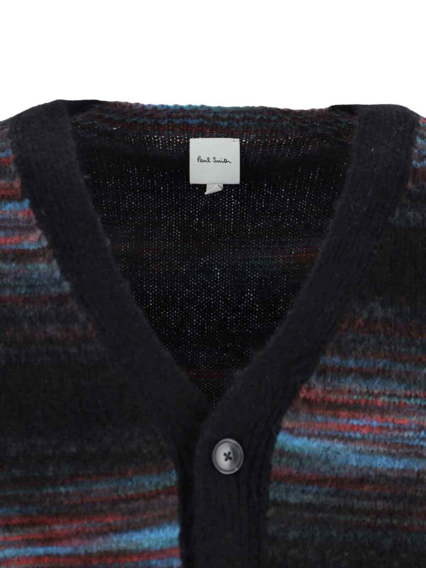 Paul Smith Multicoloured Striped Cardigan With V-Neckline And Button-Down Front