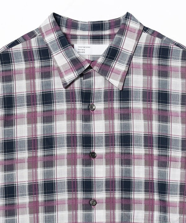 Beams Sheer Plaid Shirt With Modern Fit