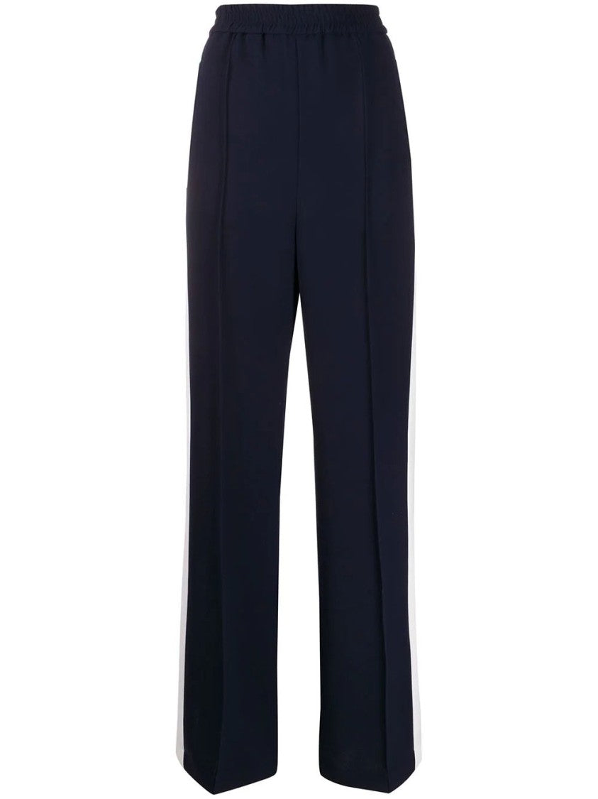 Msgm Black Wide-Leg Elastic Waistband Pants