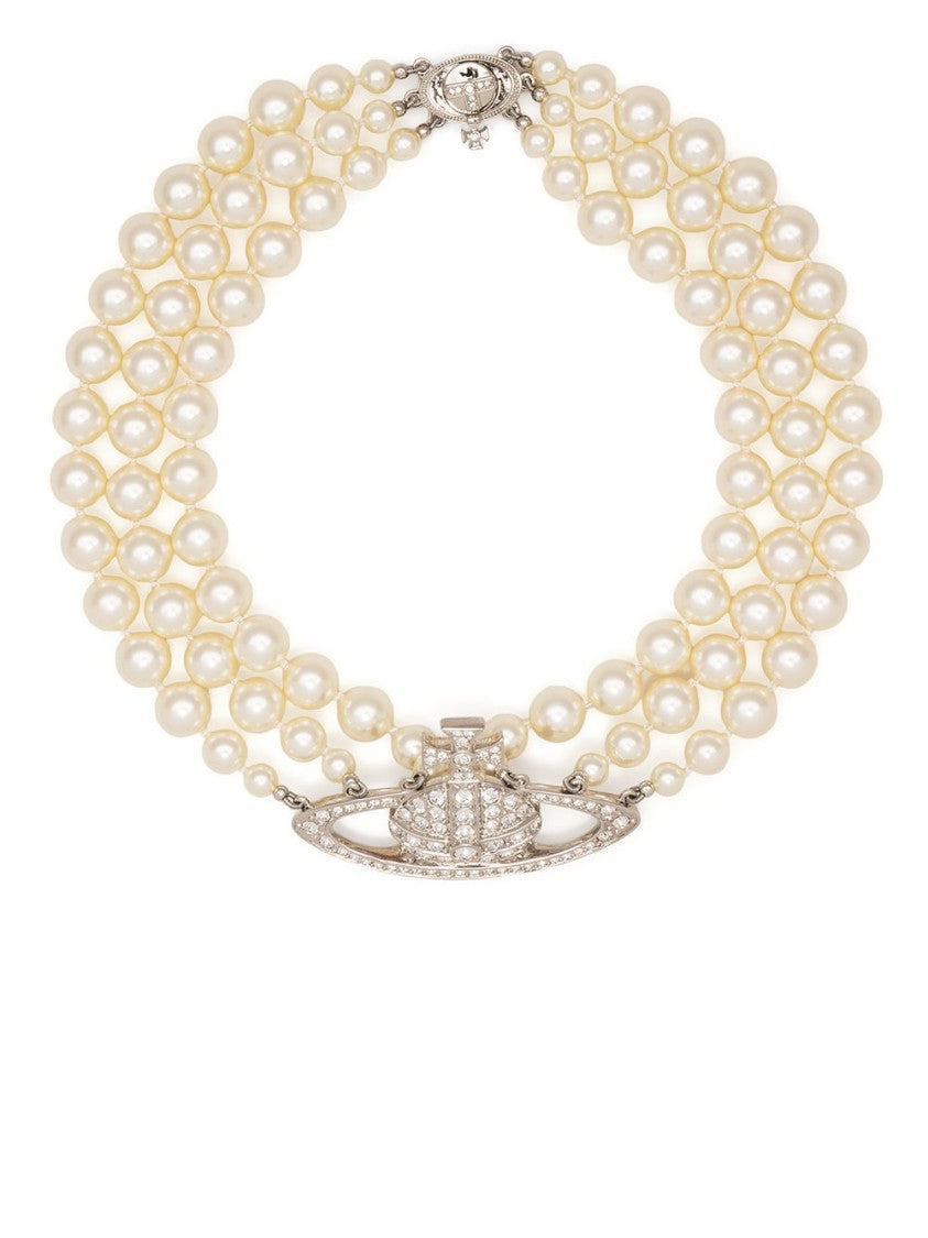 Vivienne Westwood Silver-Tone Layered Faux Pearl Orb Necklace
