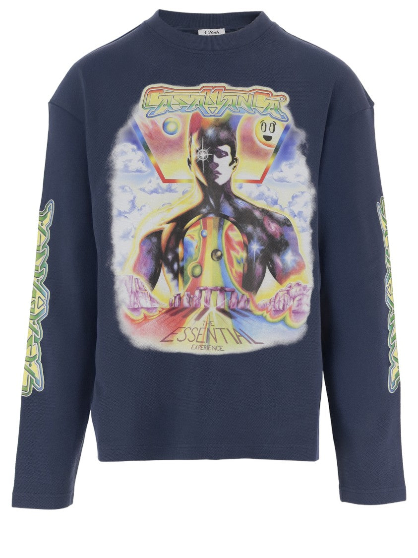 Casablanca Navy Logo Sweatshirt