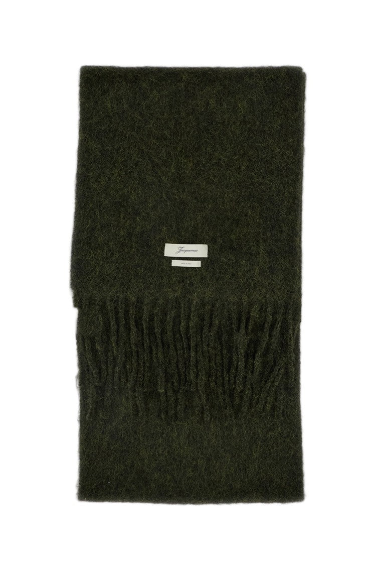 Jacquemus Green L'echarpe Carro Long Mohair Alpaca Scarf