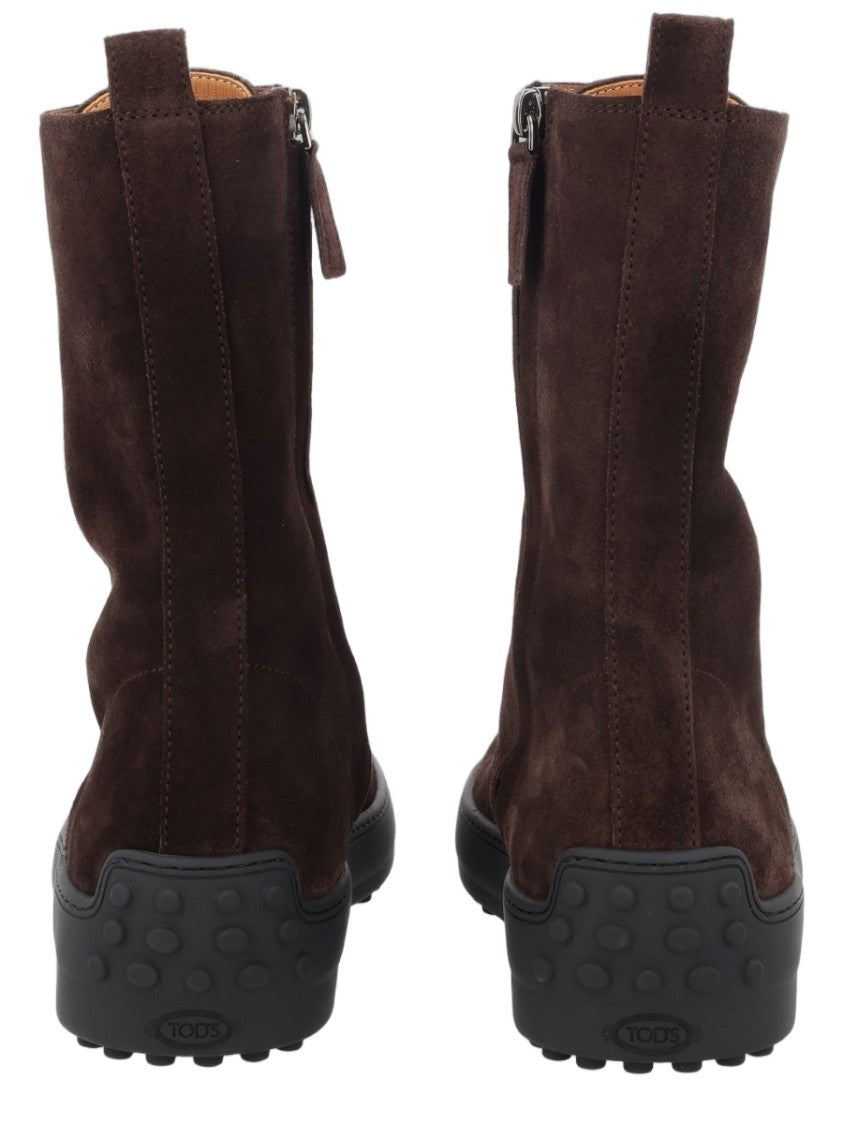 Tod's Winter Gommino Lace-Up Calfskin Boots