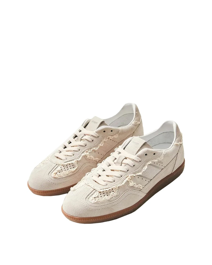 Alohas Low Silhouette Suede Sneakers With Crochet Detail