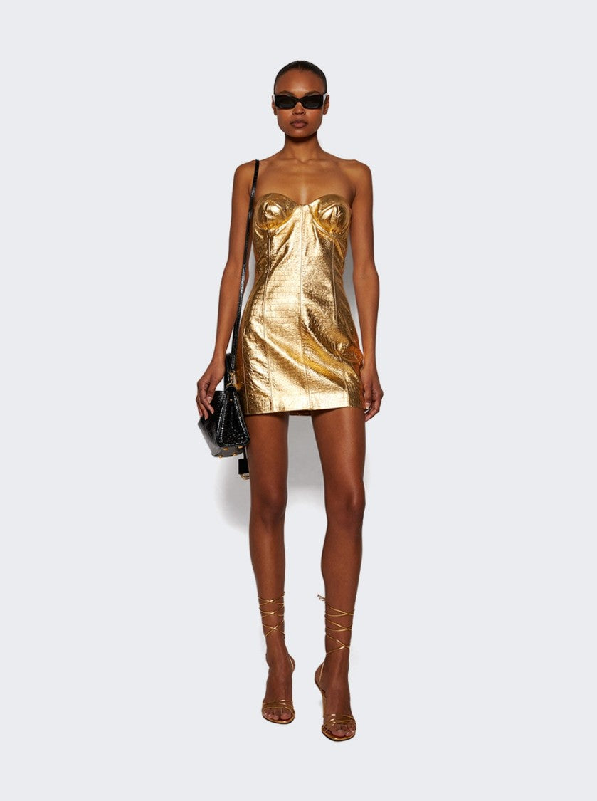 The New Arrivals By Ilkyaz Ozel Rochelle Leather Mini Dress - Solar Eclipse