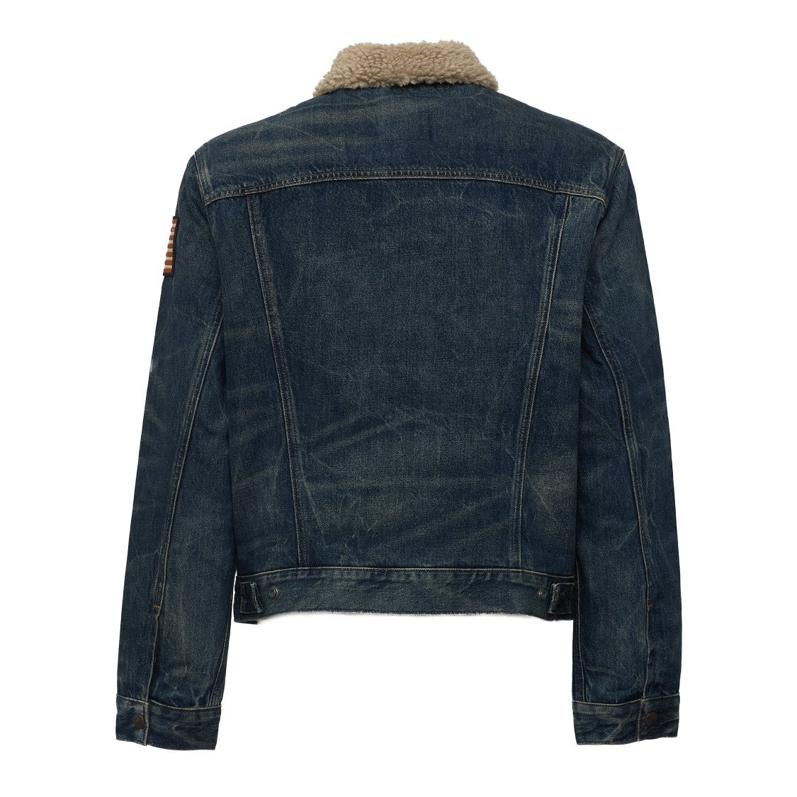 Polo Ralph Lauren Rigid Denim Shearling Collar Trucker Jacket