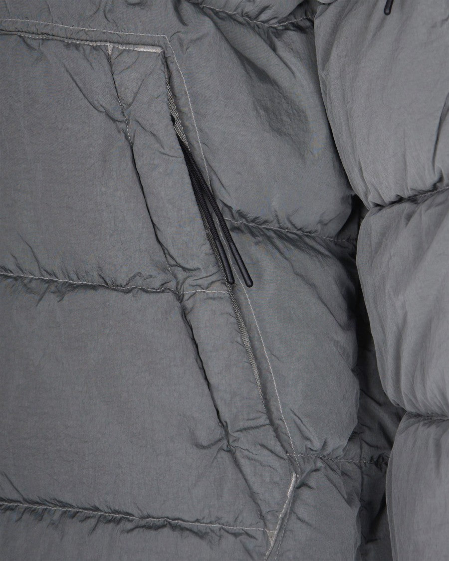 C.P. Company Quilted Gunmetal Padded Jacket With Hidden Hood