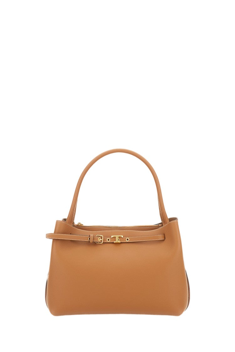 Tod's T Timeless Top Handle Bag In Soft Calfskin Leather