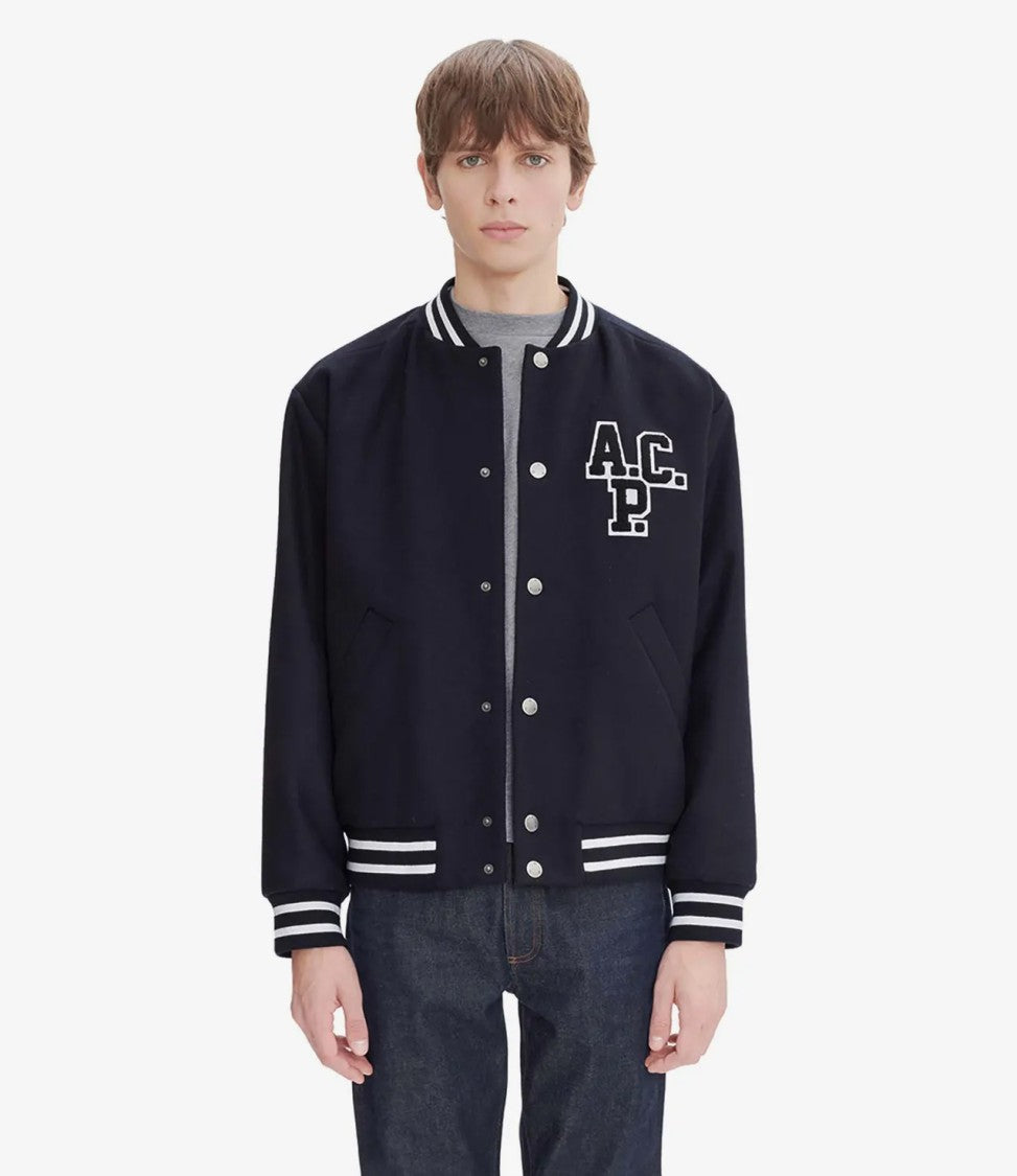A.P.C. Unisex Dark Navy Varsity Jacket