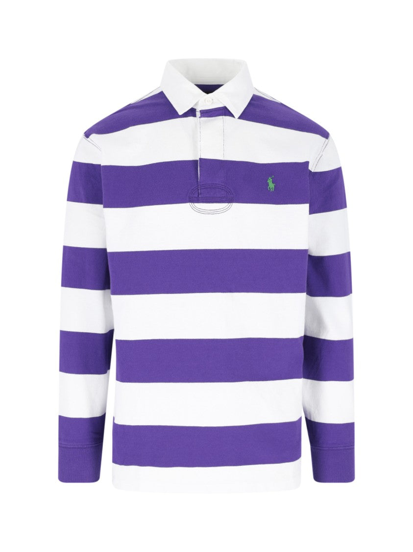 Polo Ralph Lauren Purple/White Striped Rugby Polo