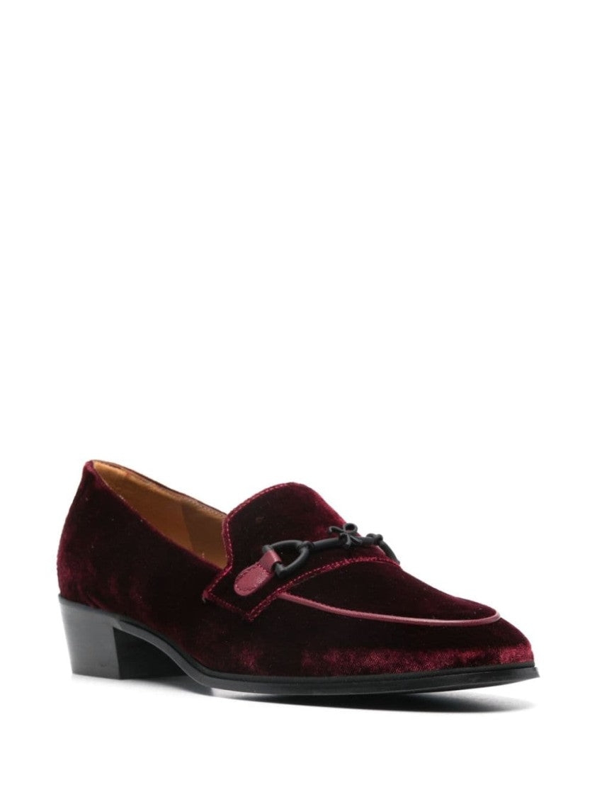 Roberto Festa Bordeaux Red Velvet Slip-On Flats