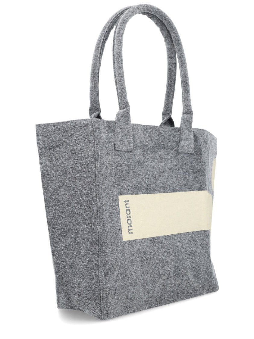 Isabel Marant Grey Yenky Heathered Abstract Tote Bag