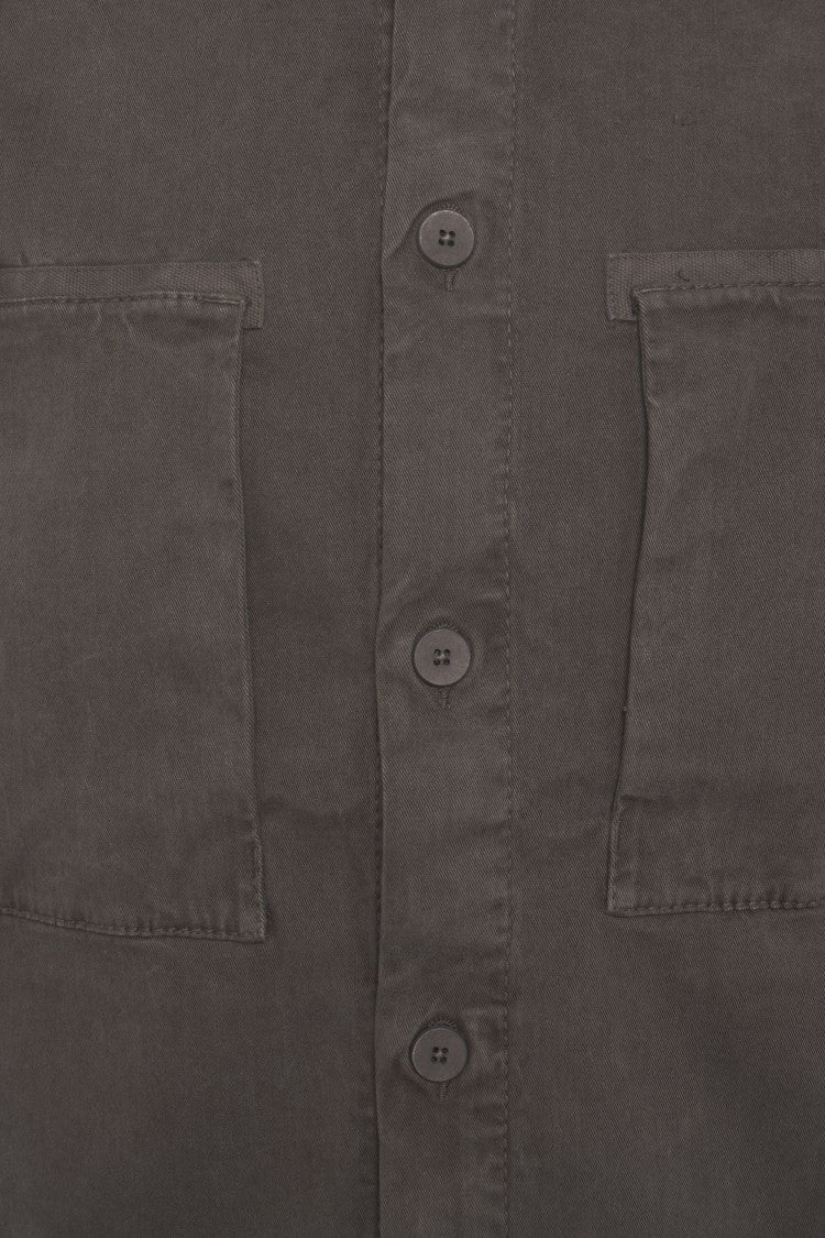 Transit Brown Overshirt With Large Chest Pockets And Classic Collar