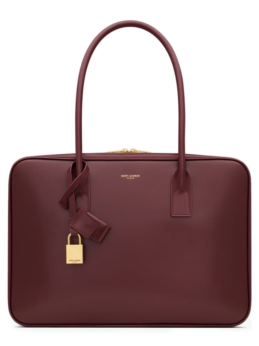 Saint Laurent Burgundy Sac De Jour Lamb Leather Tote Bag