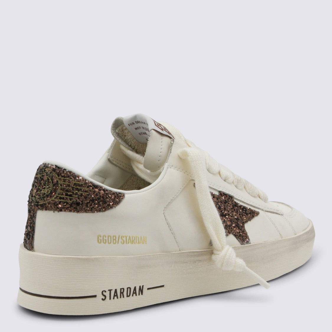 Golden Goose White And Beige Leather Super Star Sneakers